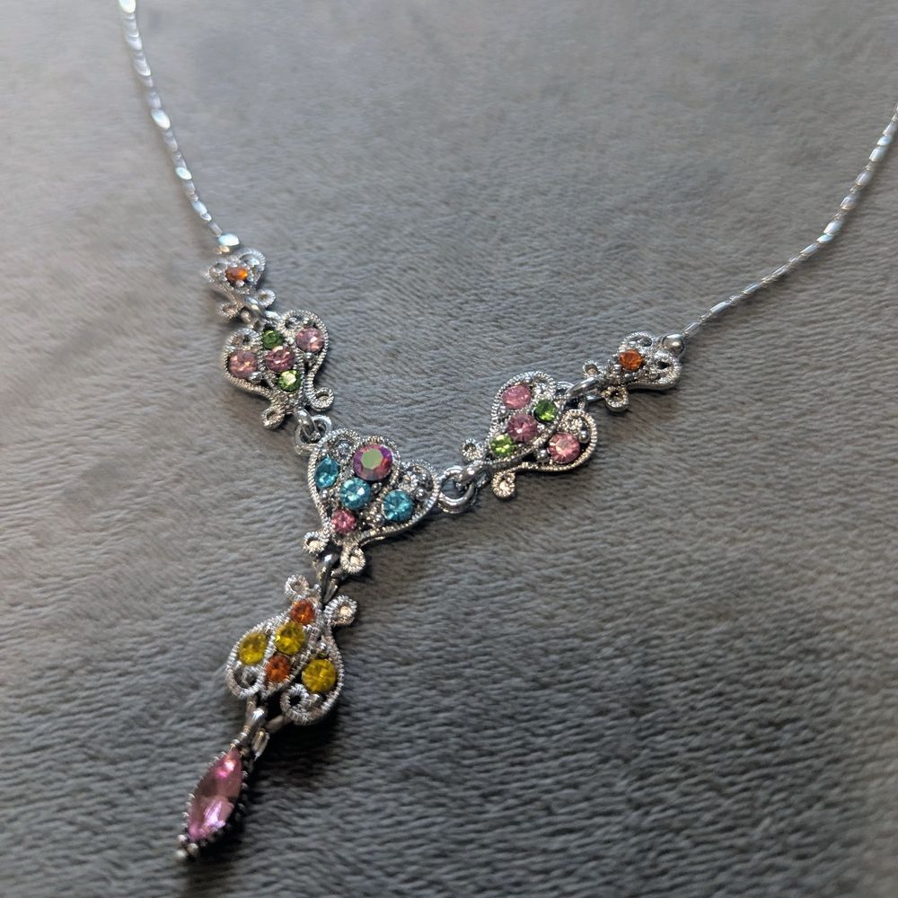 Elegant Multicolor Faux Gem Princess Necklace